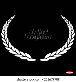 element for design white ellipse grey leaf on black background vector