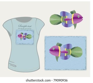 Element for design. Women's t-shirt illustration.