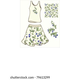 Element for design. Women's t-shirt illustration. Illustration blackberry.
