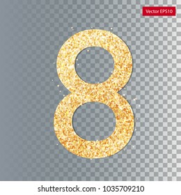 element of design for the World Women's Day. Digit eight on a transparent background.