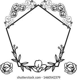 Element for design wreath frame, isolated on white backdrop. Vector