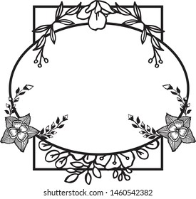 Element for design wreath frame, isolated on white backdrop. Vector