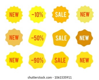 Element design yellow bubbles, isolated on white background. Vector illustration of Eps 10 for sale promo marketing, new product sticker, Discount ad offer price label, symbol for advertising campaign