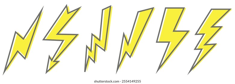 Element. Different lightnings for illustrations. Lightning. Bright lightnings. EPS 10.