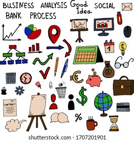 Element in doodle business and stationery set. Hand drawn vector  