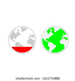 Element of ecology environment icon. Low battery icon,in save world concept. Zero waste. Save planet. Garbage sorting. Waste management concept isolated illustration on white background.