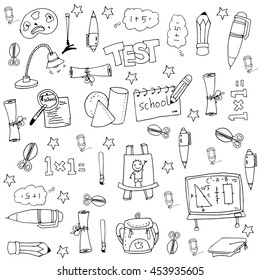 Element education big doodle set vector illustration