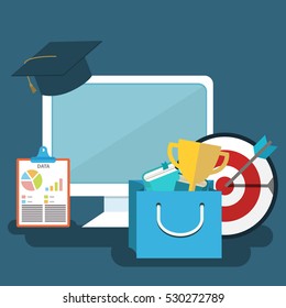 Element of education, tutorial, training concept icon in flat design.