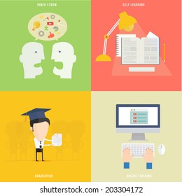 Element of education, tutorial, traning concept icon in flat design 