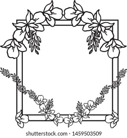 Element for elegant leaf floral frame. Vector
