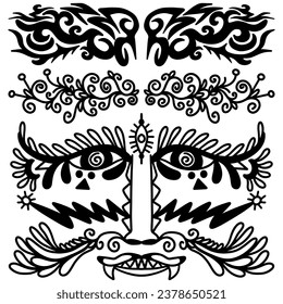 element ethnic ,hand drawn on a white background,vector illustration