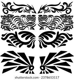 elemento étnico, mano dibujada sobre fondo blanco, ilustración vectorial