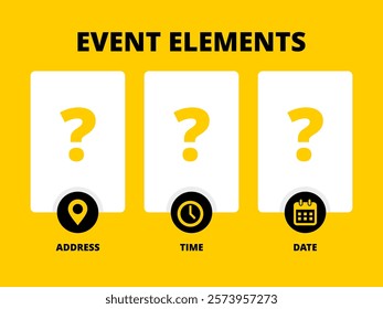 Element event Time, Address, dan Date