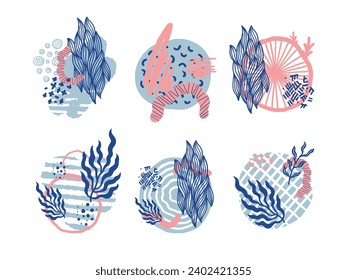 element floral decorative frames with copy space, greetings. Vector background.