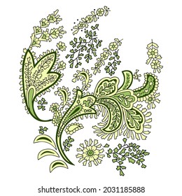 patrón de batik de adorno floral de elemento