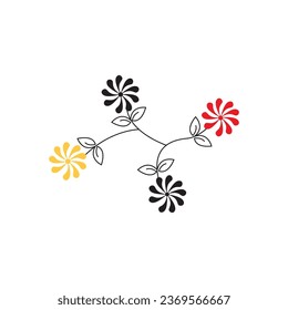 diseño de flor de elemento ilustración de línea de patrón