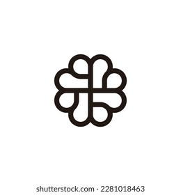 Element, flower, hearts geometric simple symbol logo vector