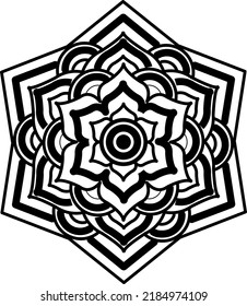 Element Flower mehndi pattern for Henna drawing and tattoo.Mandala coloring book simple and basic for beginners, seniors and children. 