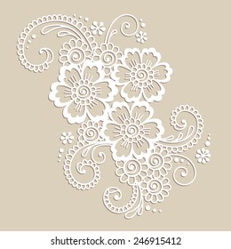 Element of Flower ornament. Vector illustration.