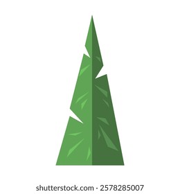 An element of forest and urban landscape. A fir tree on an isolated background. Vector collection in a flat style
