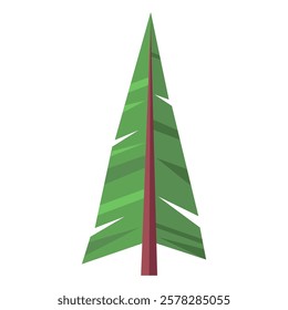 An element of forest and urban landscape. A fir tree on an isolated background. Vector collection in a flat style