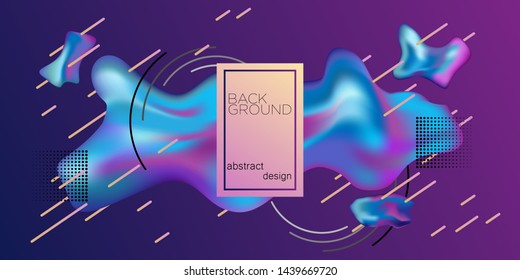 Element in the form of a liquid with bends. Fluid design. Isolated wave gradient with geometric elements of dots and lines. Vector illustration.Abstract background.