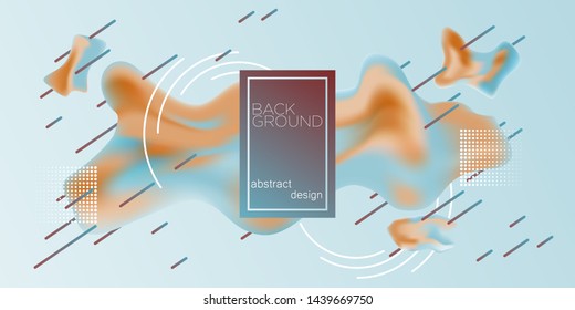 Element in the form of a liquid with bends. Fluid design. Isolated wave gradient with geometric elements of dots and lines. Vector illustration.Abstract background.