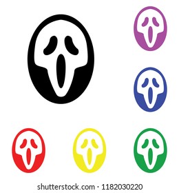 Element of Ghost Scream Mask Halloween in multi colored icons. Premium quality graphic design icon. Simple icon for websites, web design, mobile app, info graphics on white background