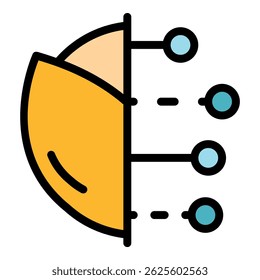 Element gmo food icon. Outline element gmo food vector icon color flat isolated