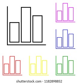 Element of Graph in multi colored icons. Premium quality graphic design icon. Simple icon for websites, web design, mobile app, info graphics on white background