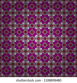 Element for graphical design. Abstract seamless modern pattern with regularly repeating geometrical grid with rhombuses, strips, rectangles in gray, red and blue colors.