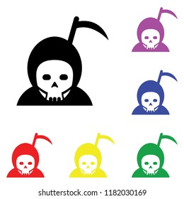 Element of Hallowen Grim Reaper in multi colored icons. Premium quality graphic design icon. Simple icon for websites, web design, mobile app, info graphics on white background