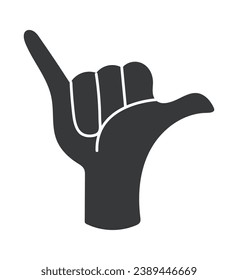 Element of hand set in flat black design. Demonstration of the funny of hand movements with this captivating illustration. Vector illustration.