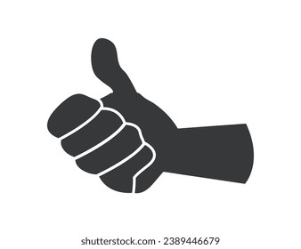 Element der Hand in flachem schwarzem Design. Diese Illustration, da sie eine einzelne Hand und ihre ausdrucksstarken Finger künstlerisch in einer fesselnden Weise darstellt. Vektorgrafik.