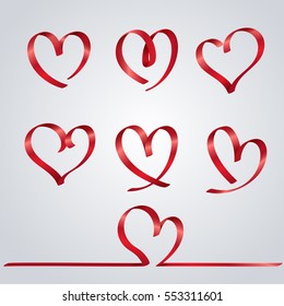 Element of heart ribbon for valentine's day or love art work, vector art and illustration.