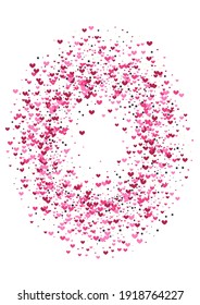 Element Heart Wallpaper. violetter Hintergrund. Runder Geschenkrahmen. Red Confetti Feier.