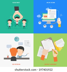 Element of HR recruitment process concept icon in flat design 