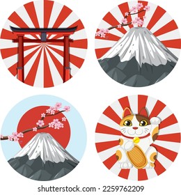 Elemento e icono de la ilustración de Japón