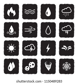 Element Icons. Grunge Black Flat Design. Vector Illustration. 