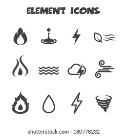 element icons, mono vector symbols
