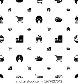element icons pattern seamless. Included editable filled salmon, champagne, fish steak, Distance Exam, sniper, Salad, planet, burger, astronaut icons. element icons for web and mobile.