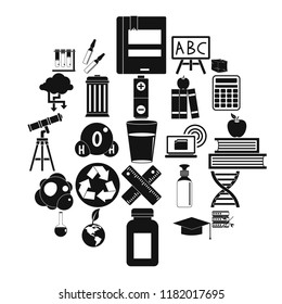 Element icons set. Simple set of 25 element vector icons for web isolated on white background