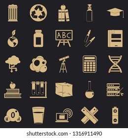 Element icons set. Simple set of 25 element vector icons for web for any design
