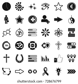 Element icons set. Simple style of 36 element vector icons for web isolated on white background