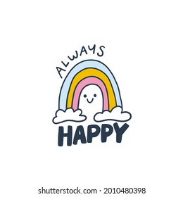 element image about happiness with rainbow concept