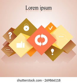  element info-graphic with flat icon.web design- stock vector