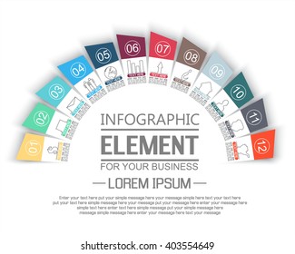 ELEMENT FOR INFOGRAPHIC  TEMPLATE GEOMETRIC FIGURE STIKER RAINBOW THIRD EDITION