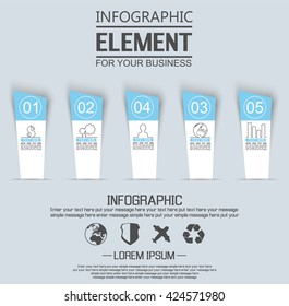 ELEMENT FOR INFOGRAPHIC  TEMPLATE GEOMETRIC FIGURE STIKER NUMBER OPTION THIRD EDITION BLUE