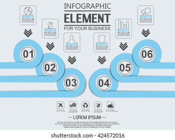 ELEMENT FOR INFOGRAPHIC  TEMPLATE GEOMETRIC FIGURE OVERLAPPING CIRCLES THIRD EDITION BLUE