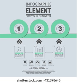 ELEMENT FOR INFOGRAPHIC  TEMPLATE GEOMETRIC FIGURE OVERLAPPING CIRCLES GREEN